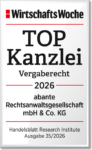 WirtschaftsWoche TOP Kanzlei Vergaberecht 2026 – abante Rechtsanwaltsgesellschaft mbH & Co. KG